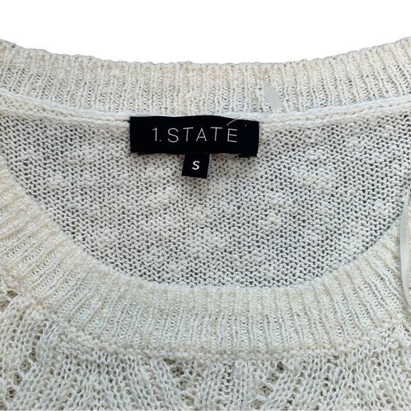 NWT 1. STATE Retro Sweater Antique White Lightweight Neutral S Small - Picture 5 of 10